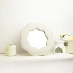 Soft Squiggly Mirror - Flower - Stone