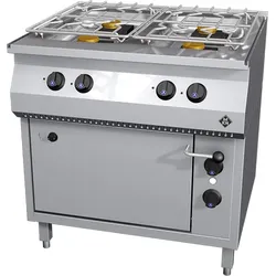 MKN HotLine Gas Herd 4 flammig mit E-Backofen 1 1/2 GN