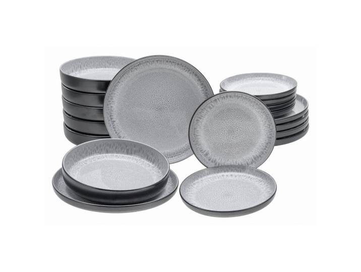 Creatable Tafelservice, Hellgrau, Keramik, 18-teilig, lebensmittelecht, Essen & Trinken, Geschirr, Geschirr-Sets, Tafelservice