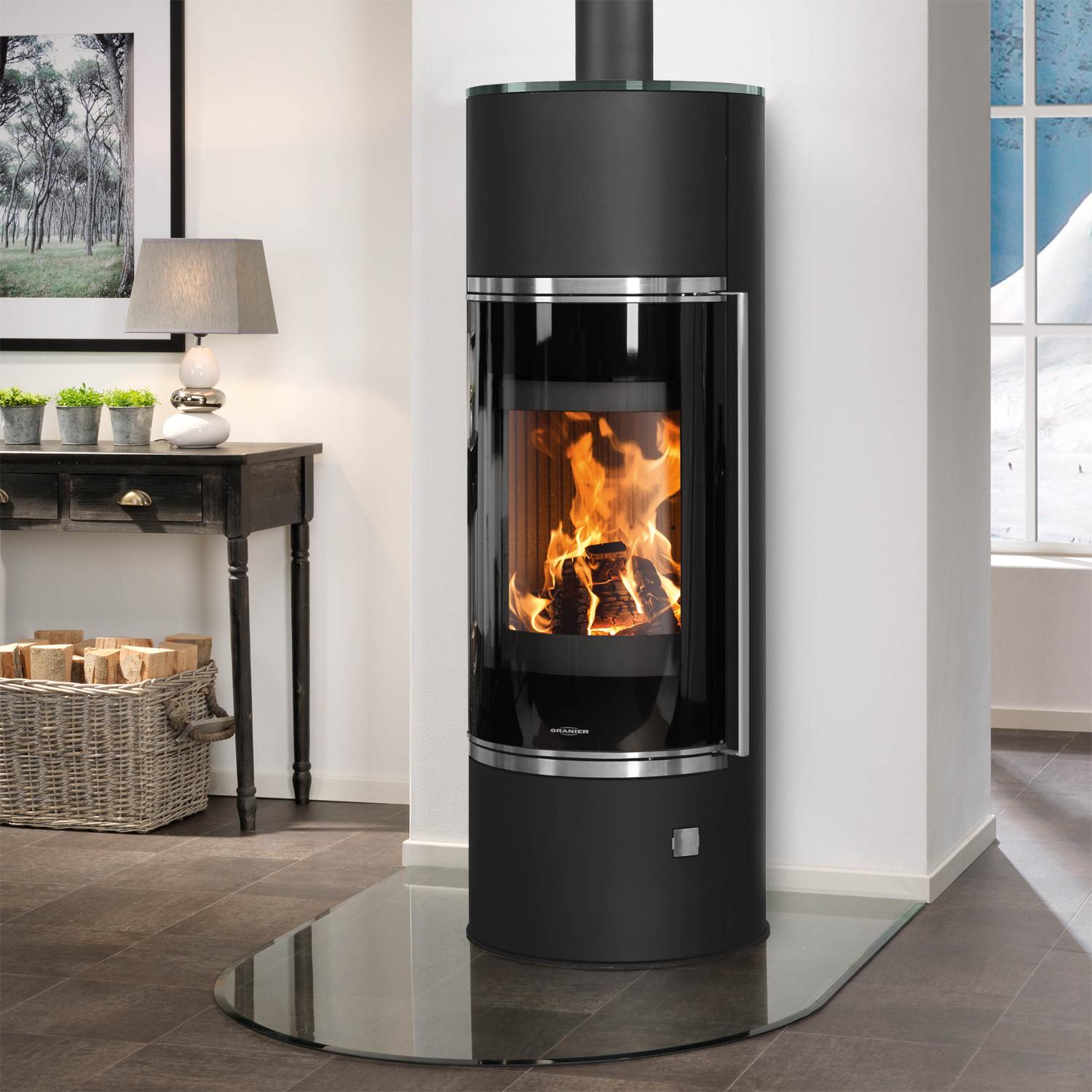 Oranier | Arena Aqua 2.0 Stahl Schwarz | Abdeckplatte Glas | 8,5 kW