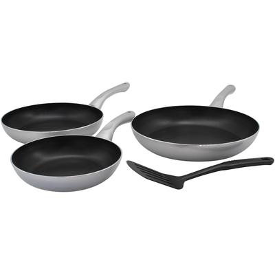 Pfannen-Set KRÜGER "Aluminium Pfannenset London, 4 tlg.", grau, Ø:28cm, Pfannen, für Induktions-Kochfelder geeignet