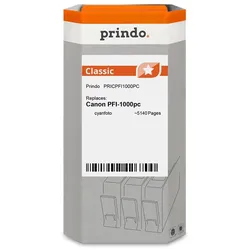 Prindo, Druckerpatrone, kompatibel mit Canon PFI-1000pc CyanFoto (C)