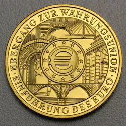 Goldmünze 200 Euro "Einführung des Euro" 2002 Etui (Deutschland)