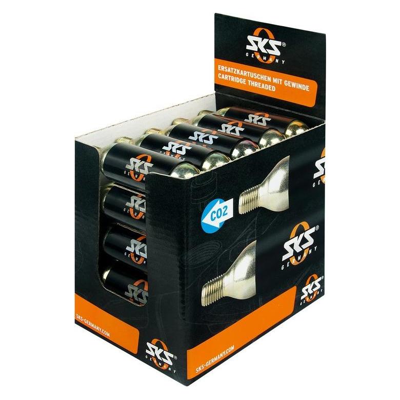 SKS CO2-Patronen Box à 25 Stk 16 g mit Gewinde (CO2-Ersatzkartuschen) (11243)