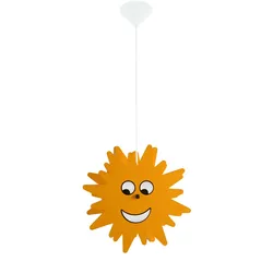 Pendelleuchte Kinderzimmer Sonne Hängeleuchte Sonne Kinderleuchte Hängelampe, Holz gelb, 1x E27, DxH 38x110 cm Eglo 94142
