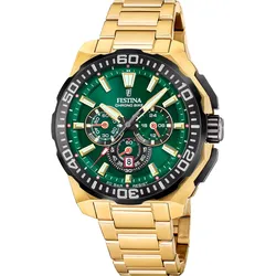 Festina Quarz Herren Chrono Bike F20727/2 - grün,gold - 45.5mm