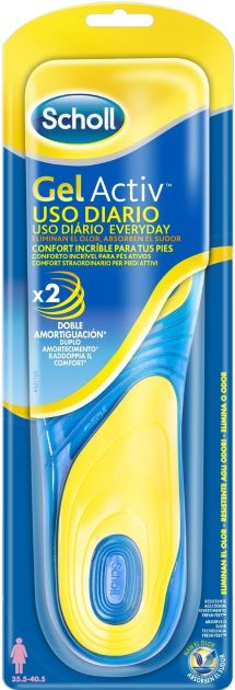 Scholl Gelactiv Palmilhas Uso Diário Mulher 35.5-40.5 2 unidades