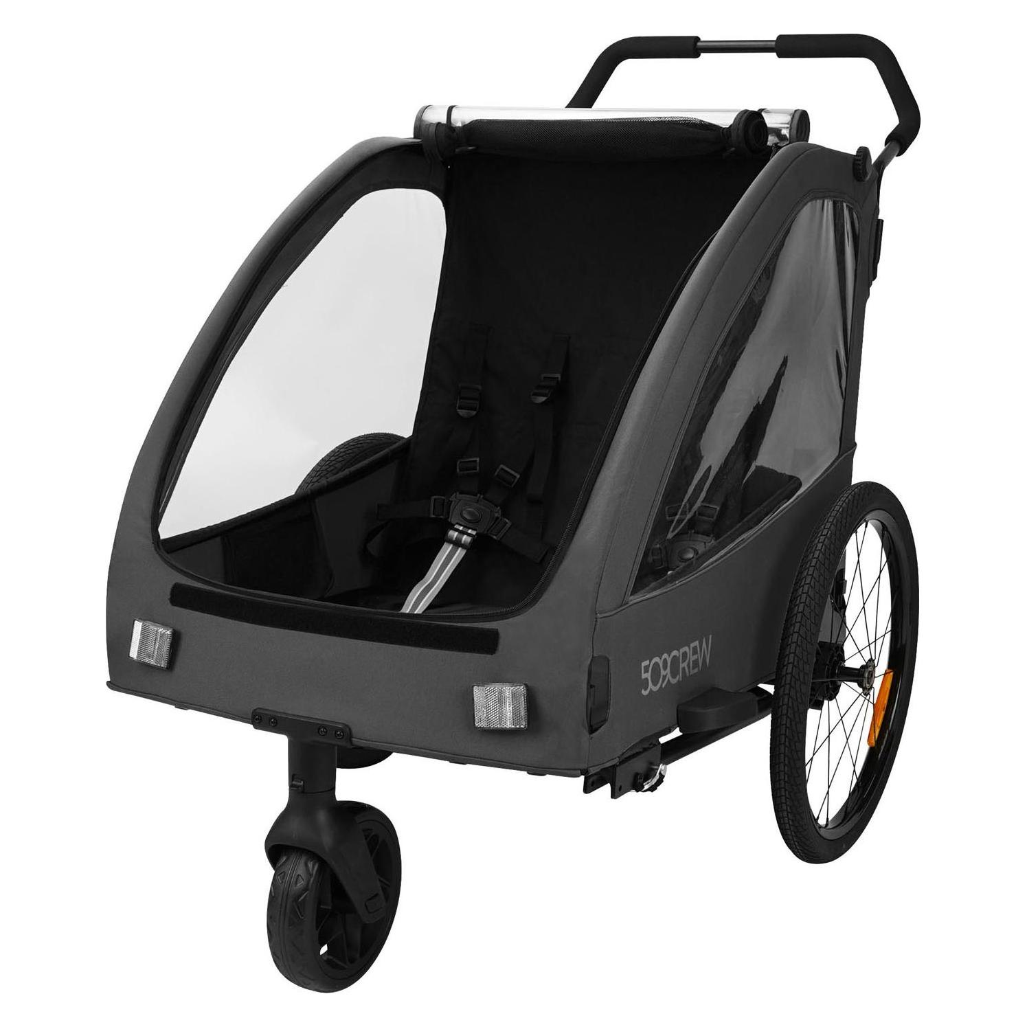 Besttoy Fahrradanhänger 2in1 - für 2 Kinder - Grau (N-188009)