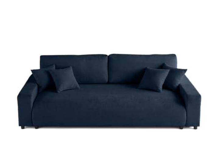 Lisa Design Pivoine - 3-sitzer Einzelsofa - Schlaffunktion und Bettkasten - aus Strukturiertem Samt Blau