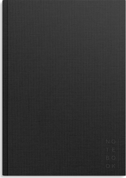 Burde Notesbog, Tekstil, A4, Linjeret, Black
