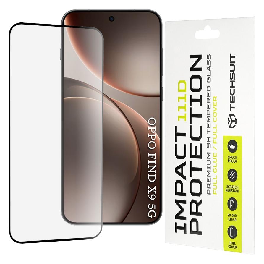 Techsuit - 111D Full Cover / Full Glue Glass - Oppo Find X9 - Black (1 Stk., Oppo Find X9) (64745112)