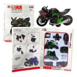 Lean Toys Motorrad zum Zusammenbauen, Schrauben, Metall, 1:14, DIY, Grün-Schwarz (67992355)