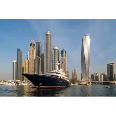 Papermoon "DUBAI-JACHT HAFEN MEER STADT VAE BURJ KHALIFA SKYLINE"