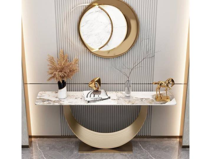 JVmoebel Konsolentisch Moderner Konsolentisch aus Holz mit goldenen Akzenten (Packung, 1-St., Konsolentisch), Made in Europa