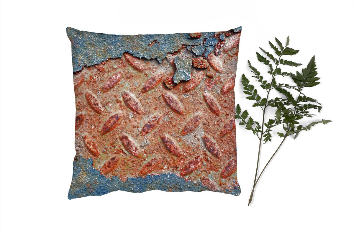 PillowMonkey Sierenkussen Diamantplaat Beton Vintage Roest - 60 x 60 cm