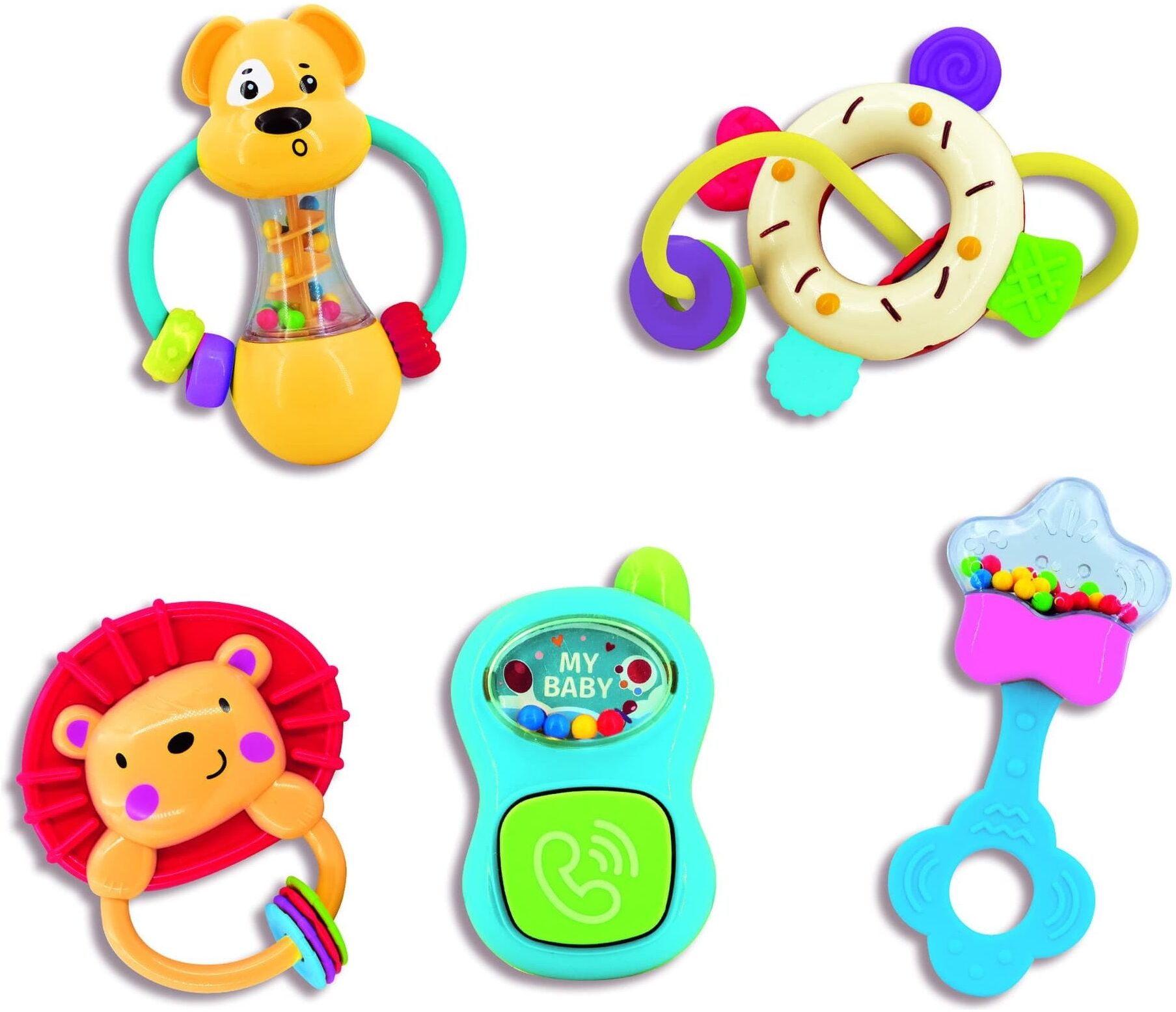 Lisciani Baby Sensory Toys - Five Colorful Toys In Transparent Container For Early Sensory Discoveries For Infants