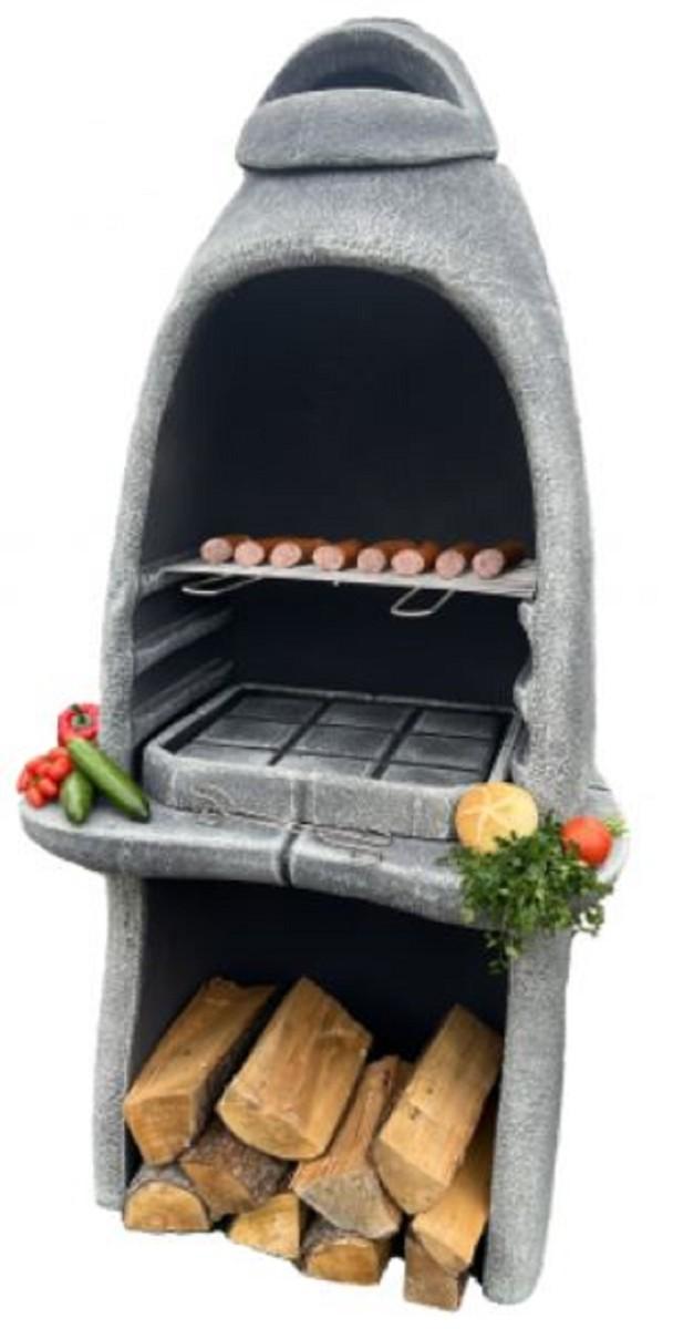 Casa Padrino Luxus Beton Gartengrill Grau 156 x 61 x H. 223 cm