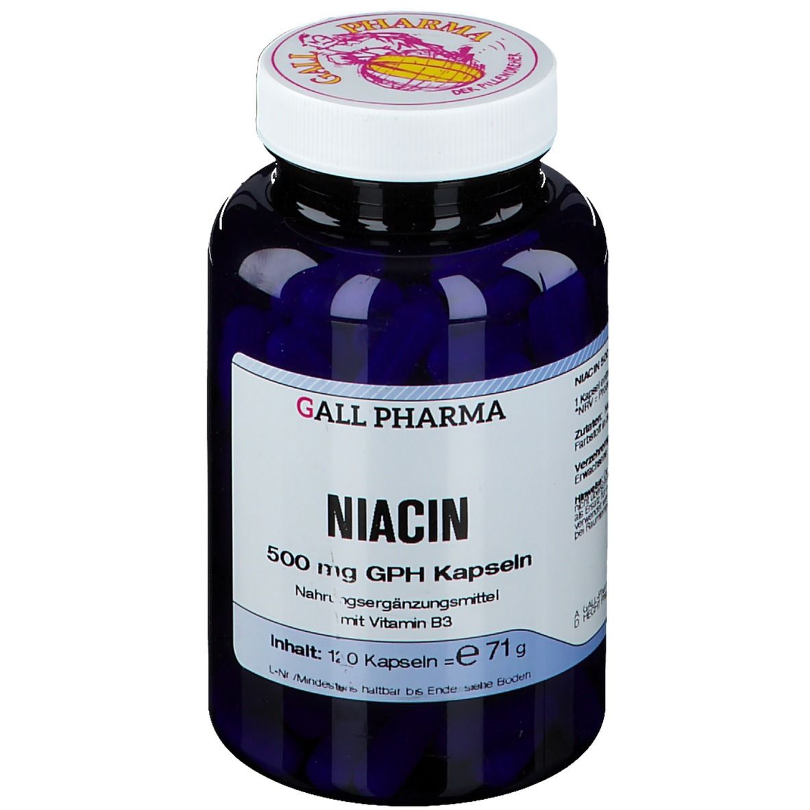 Niacin 500 mg GPH Kapseln 120 St