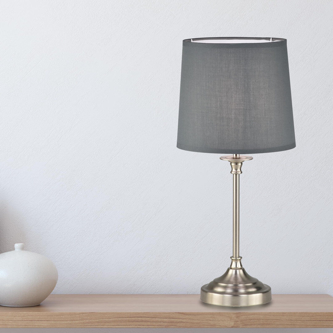 Marlow Home Co. Brito Metal Table Lamp Antique Brass/White 47cm H X 21cm W X 21cm D