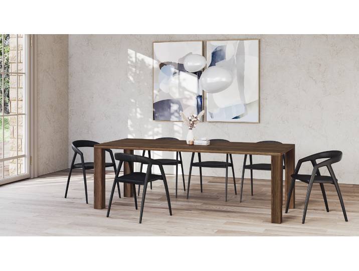 Table de salle à manger modèle Evora Noyer (américain) Naturel huilé