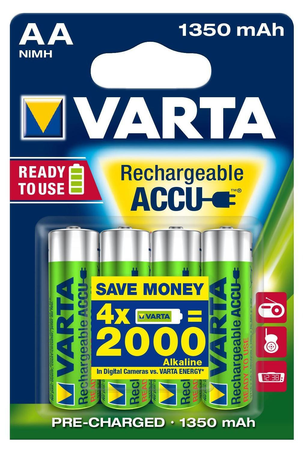 Varta Rechargeable Accu Power AA Mignon NiMH 1350 mAh
