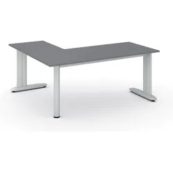 Büroschreibtisch PRIMO FLEXIBLE, 180x160 cm, Graphit