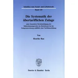 Die Systematik der übertariflichen Zulage, Fachbücher von Henrike Rau