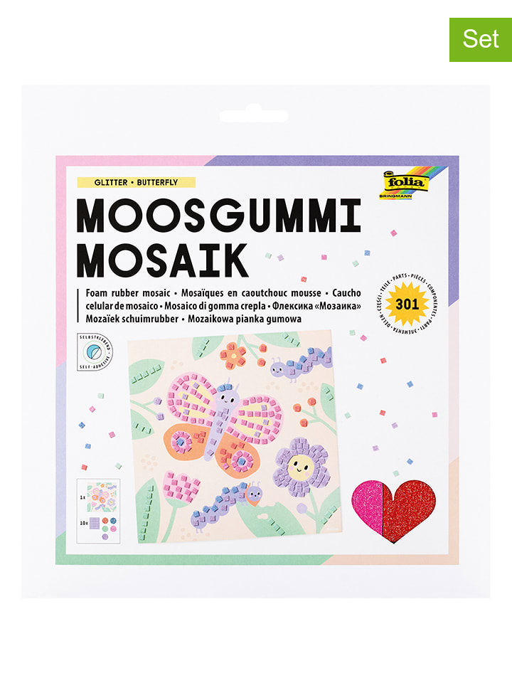 folia PAPER Moosgummi-Mosaik-Bastelset "Schmetterling" - ab 5 Jahren - onesize
