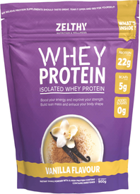 Zelthy Whey Protein Vanilla Flavour 900 gr