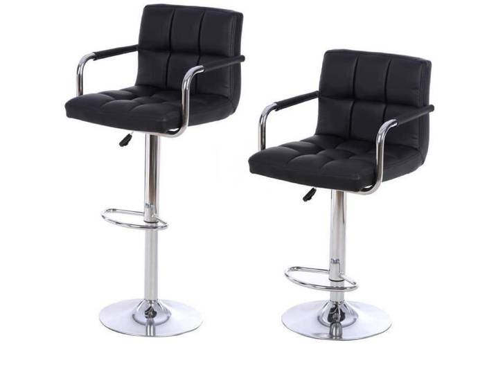 Lot de 2 Tabourets de bar haut Chaise de bar simili cuir PU chrome hauteur réglable