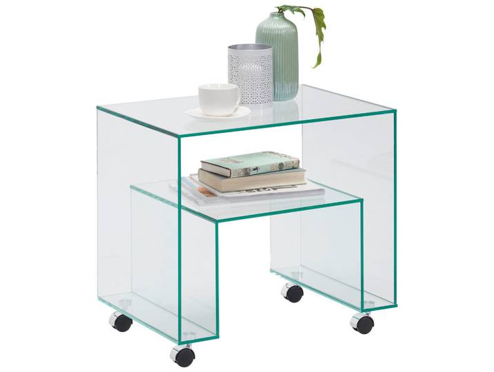 Xora Beistelltisch, Glas, rechteckig, 56x52x40 cm, Wohnzimmer, Wohnzimmertische, Beistelltisch, Beistelltisch Glas
