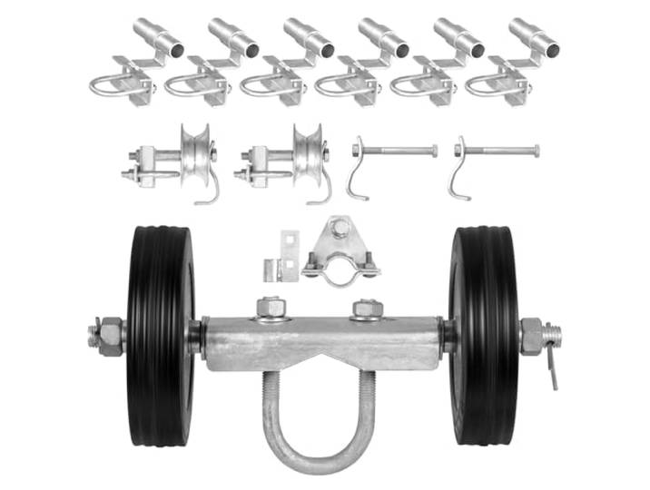 VEVOR Kit Portail Coulissant\, Capacité de Charge 272 kg\, Quincaillerie Porte Roulante à Maillons\, Support de Roues Robuste pour Cadres de Porte Coulissante\, Rails de Guidage de Portail Coulissant
