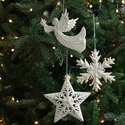 Uplift Treasures Christmas Tree Hanging Ornaments Snowflake Angel And Deer Pendants 5