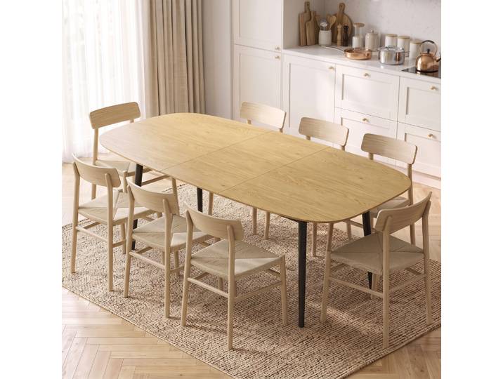 HOMCOM Table Extensible 6-8 Pers. 160-200cm Étagère Marron
