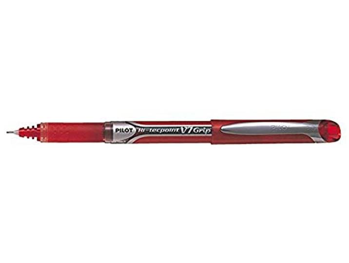 Pilot - Hi-Tecpoint V7 Grip - Liquid Ink Roller Pen - Red Medium Point (Box of 12 units)