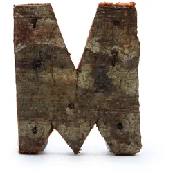 Rustic Bark Letter   - "M"  - 7cm