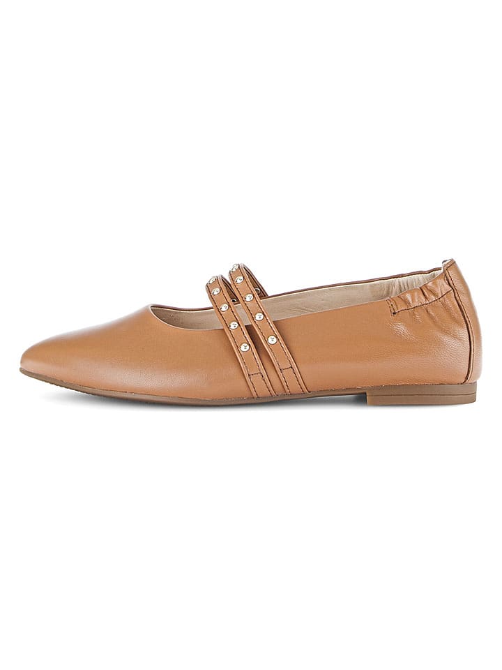 Gabor Leder-Ballerinas in Hellbraun - 40