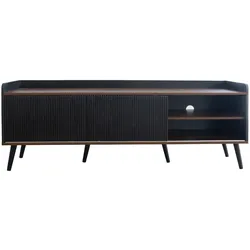TV-MÖBEL Holz- und Schwarz-Effekt 160/40/58 cm