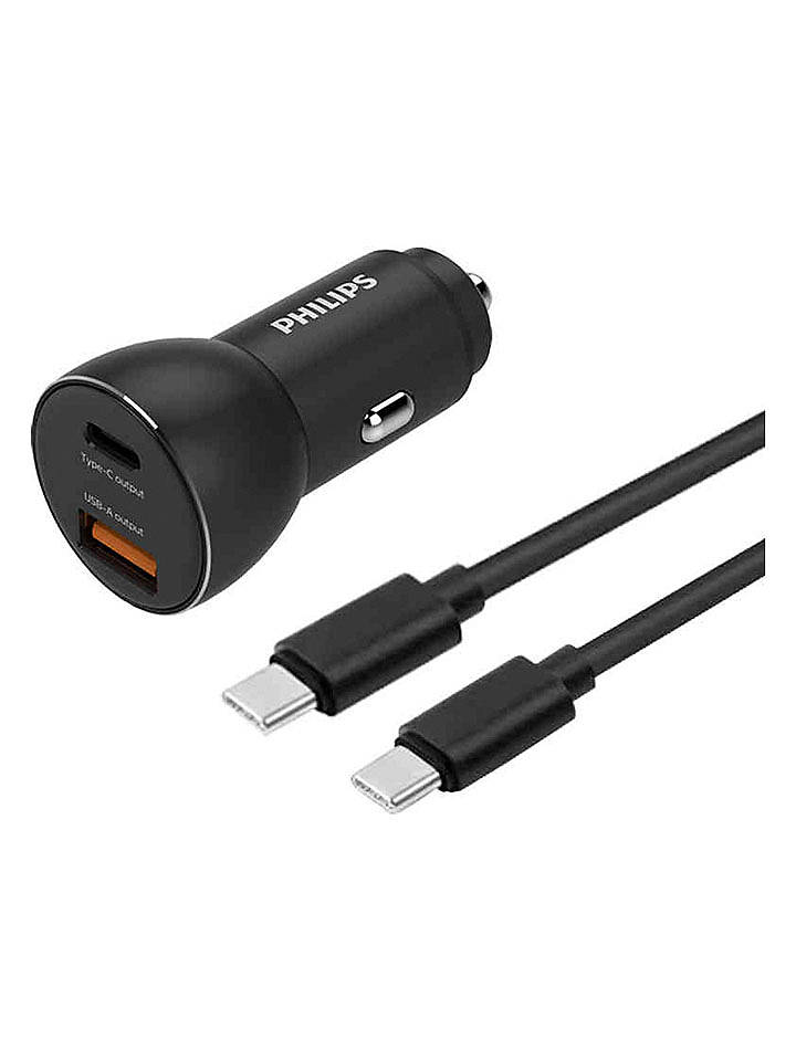 Philips Kfz-Ladegerät ''DLP2521C/00'' in Schwarz - (H)6,6 x Ø 3,3 cm - onesize