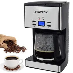 Syntrox Germany Kaffeemaschine Posterior mit Timer Edelstahl