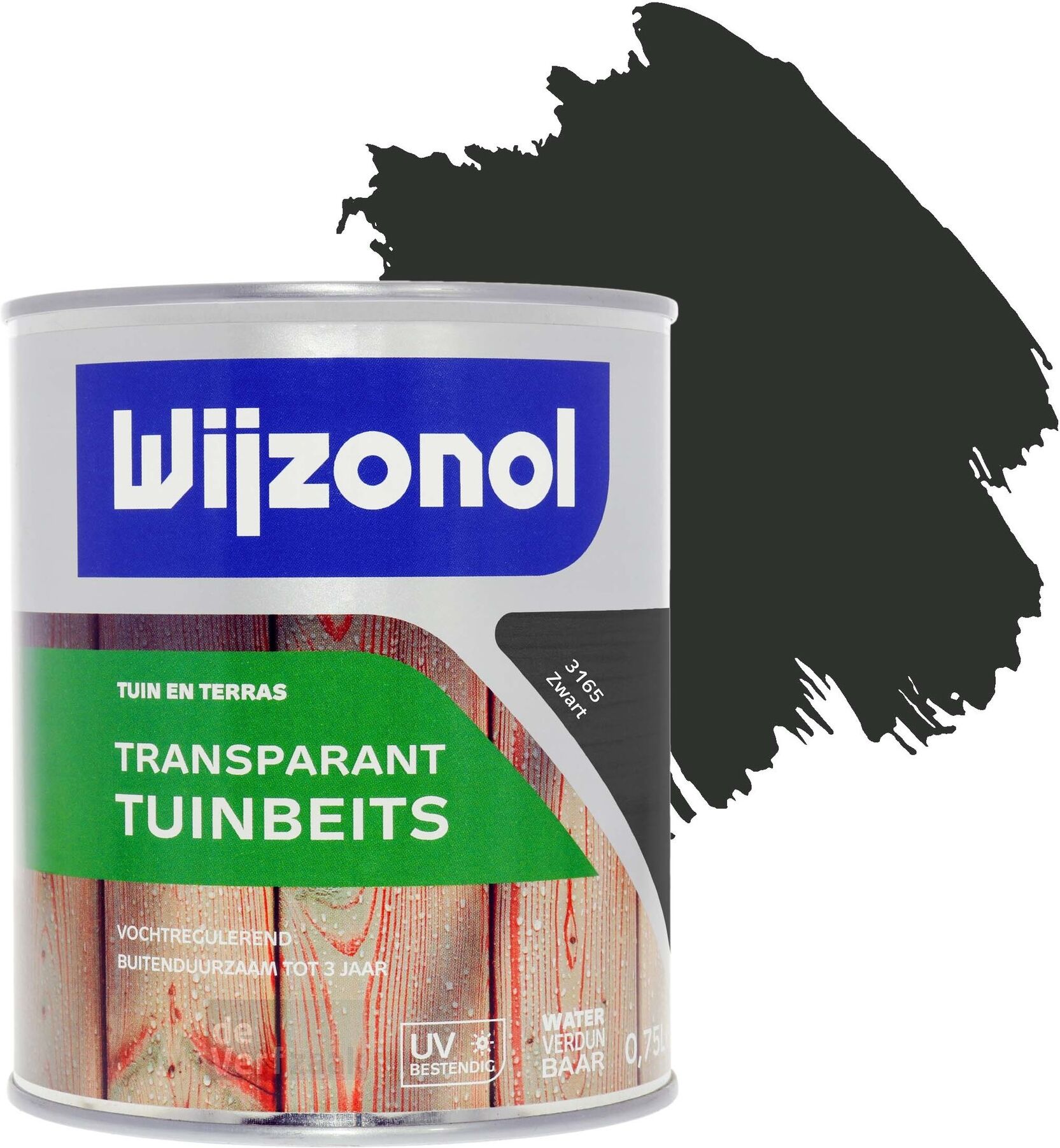 Wijzonol Transparant Tuinbeits - Zwart