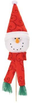 Melrose International Plush Snowman Head Pick (Set of 6)