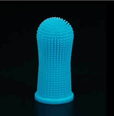 Inspire Picks Silicone Pet Finger Toothbrush Pet Toothbrush For Gentle Teeth Cleaning & Fresh Breath Care 1pc Blue