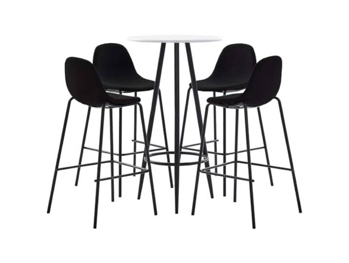 KFPOERTFGD 5-TLG. Bar-Set mit 4 Barhockern und Bartisch, Stehtisch-Garnitur für Küche, Bar und Wohnzimmer, MDF-Platte mit Stahlgestell, Modernes Design