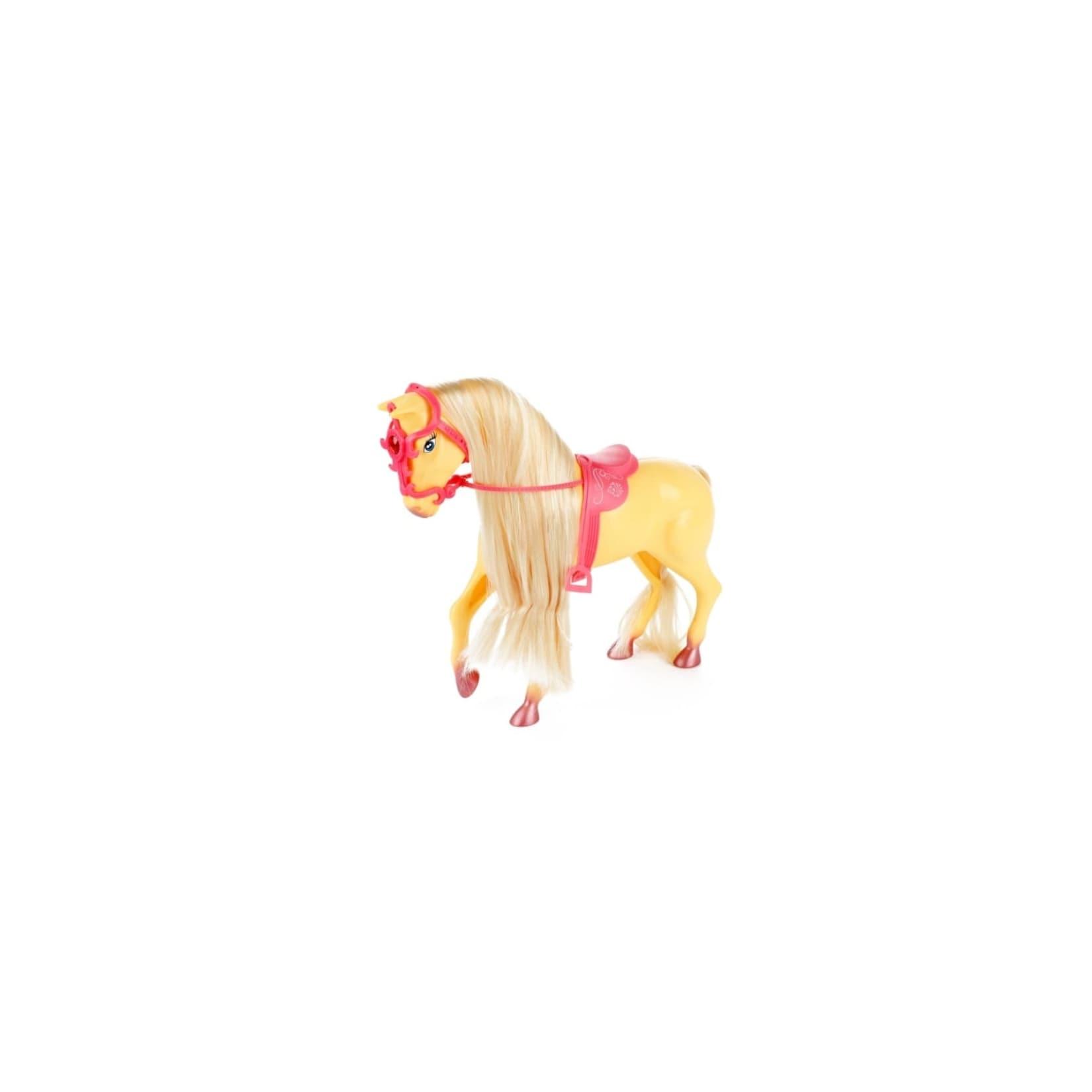 Toi-Toys LAUREN Paradiespferd mit Haarbürste zum Kämmen & Stylen Puppen Pferd hellbraun