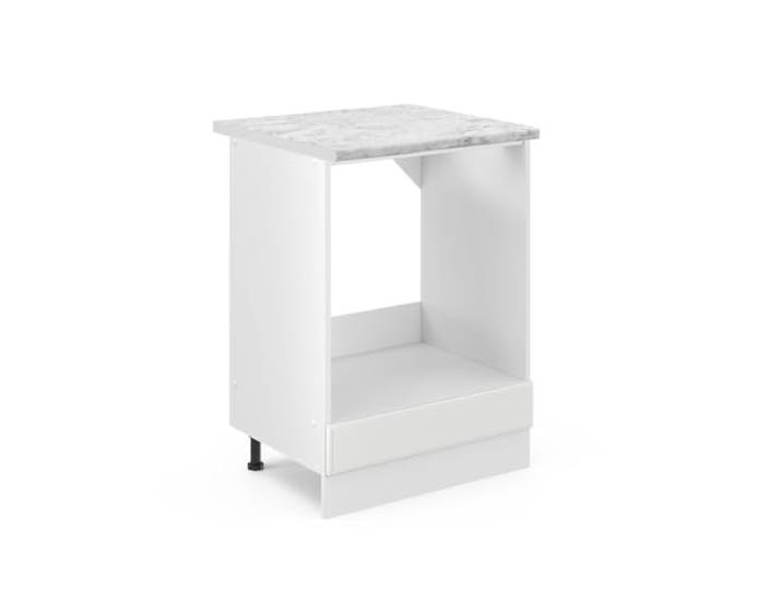 Vicco Herdumbauschrank R-Line, Weiß Landhaus, 60 cm MDF-Front · Arbeitsplatte Marmor · Höhenverst. Füße · Frei kombinierbar · Einfache Integration