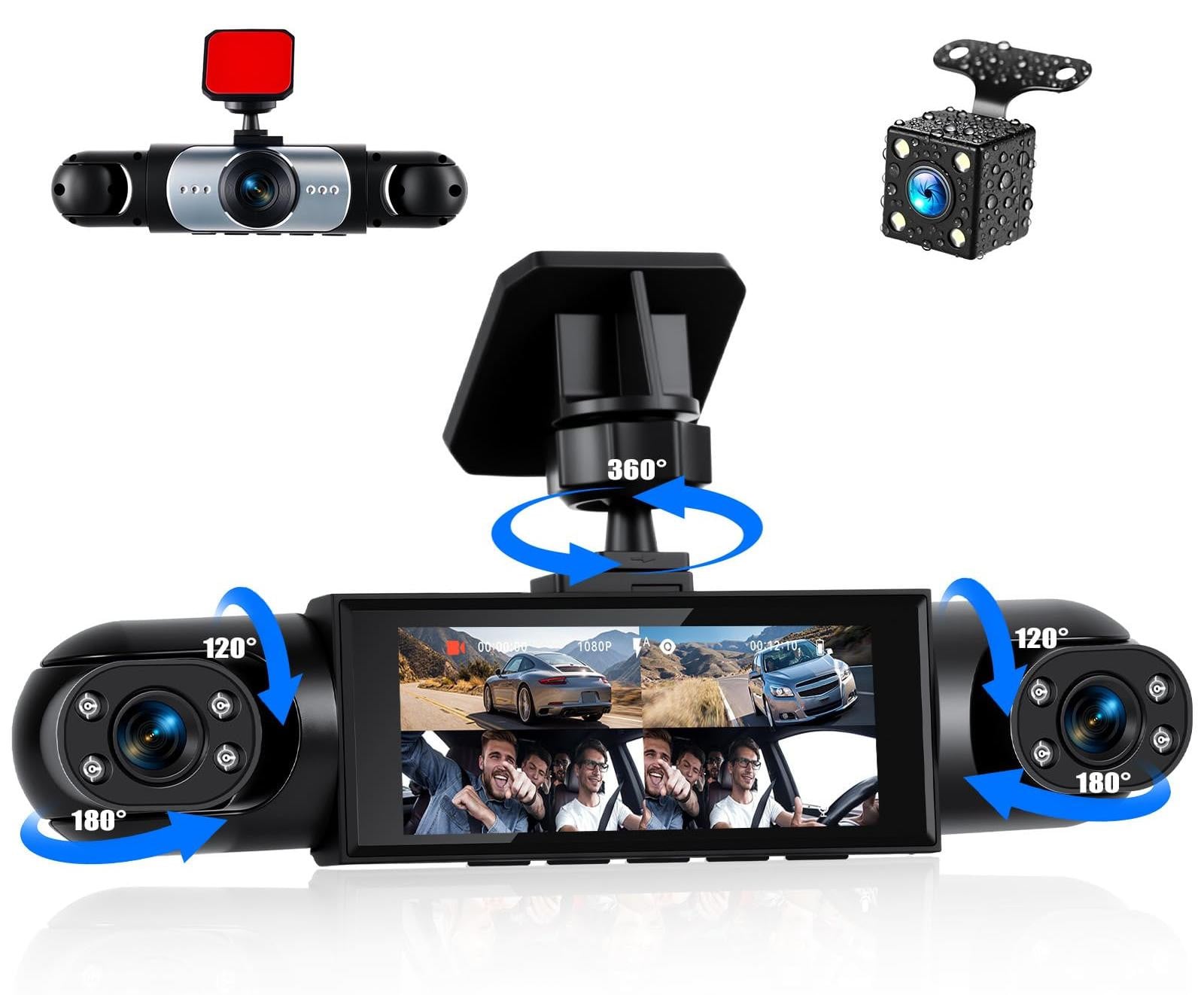 Selius 360 graden 4-kanaals dashcam met nachtzicht