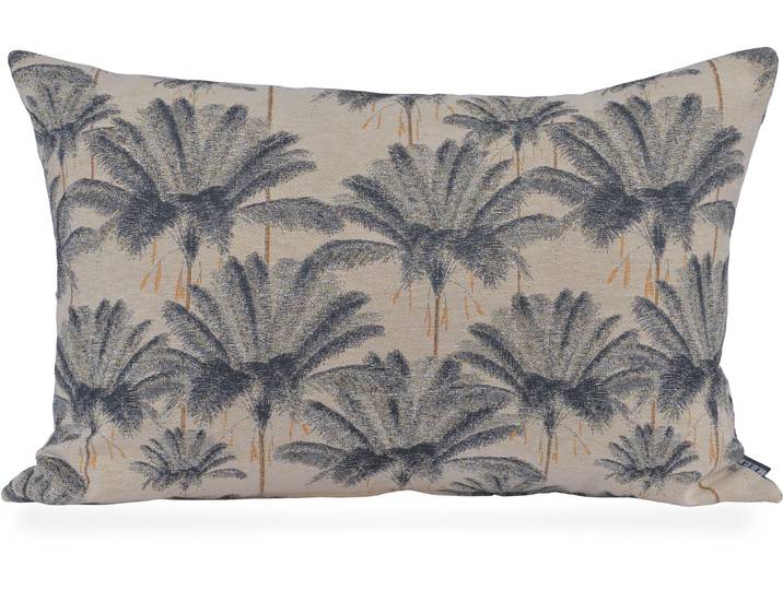 Dekokissen H.O.C.K. Palm Tree , grau (anthrazit, grau, gemustert), B:60cm H:10cm L:40cm, Obermaterial: 52% Baumwolle, 48% Polyester. Füllung: 100% Polyester, Dekokissen_Sitzkissen_Kissenhüllen, Dekokissen, Sofakissen inkl. Füllung, 50x30cm, Dekokissen Palmen, Palmekissen grün