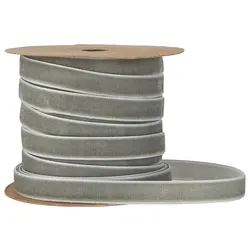 IB Laursen Veloursband auf Spule 10 m, 1000 x 1 cm, grau