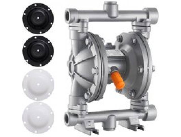 VEVOR Druckluft-Doppelmembranpumpe, 25 L/min, 3/8 Zoll Einlass & Auslass, pneumatische Altöl-Transferpumpe, max. 100 PSI, Gehäuse aus Aluminiumlegierung, für Diesel, Fett, Kerosin, Benzin